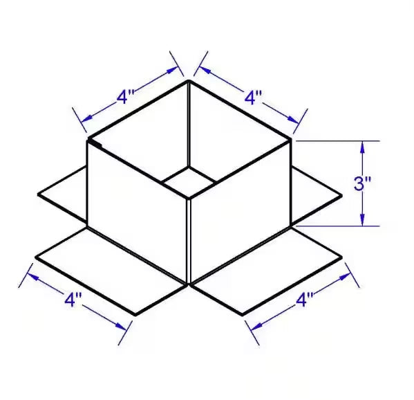 4 in. x 4 in. x 3 in. Tall galvanized Open Pitch Pan Flashing with Ope ...
