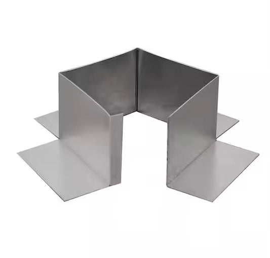 4 in. x 4 in. x 3 in. Tall galvanized Open Pitch Pan Flashing with Open Bottom