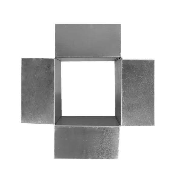 4 in. x 4 in. x 3 in. Tall galvanized Open Pitch Pan Flashing with Open Bottom