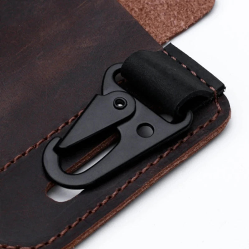 Multitool Leather Sheath Pocket Organizer Storage Belt Waist Bag for Camping with Key Holder Belt Flashlight Outdoor Camping Too