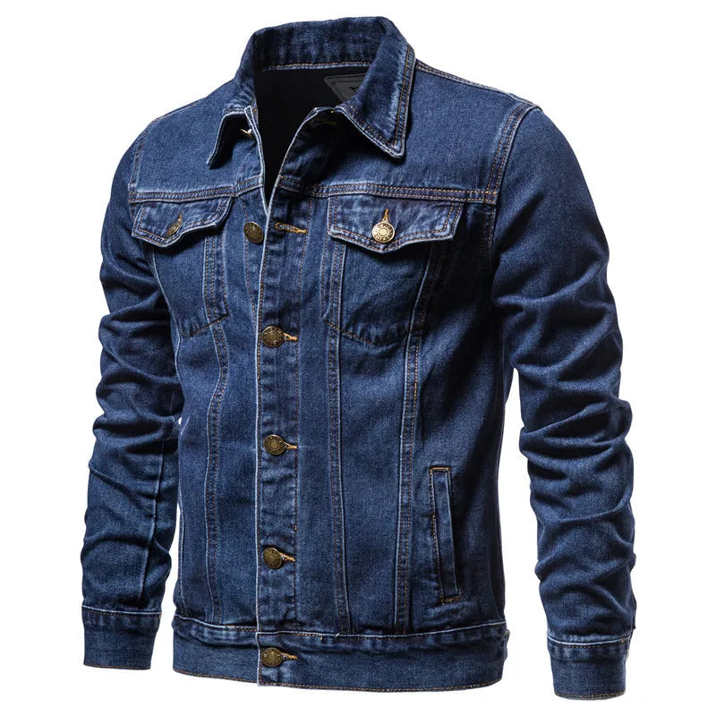 Men Denim Jackets Coat Autumn Winter Casual Streetwear Jacket Male Stand Collar Tops Men's Clothing