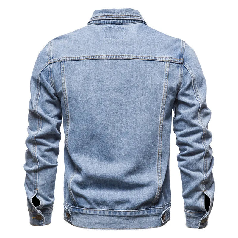 Men Denim Jackets Coat Autumn Winter Casual Streetwear Jacket Male Stand Collar Tops Men's Clothing