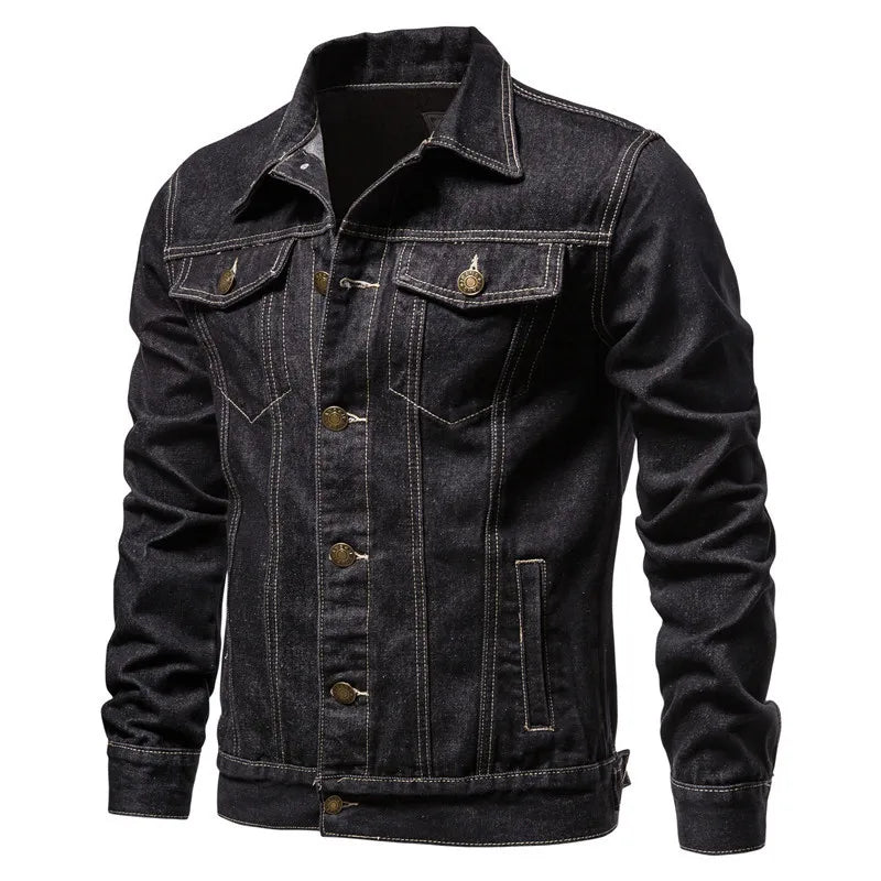 Men Denim Jackets Coat Autumn Winter Casual Streetwear Jacket Male Stand Collar Tops Men's Clothing